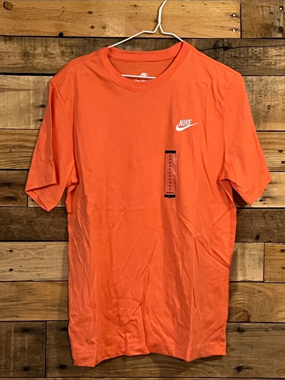 Nike Salmon Crew Neck Short Sleeve Tee with White Logo